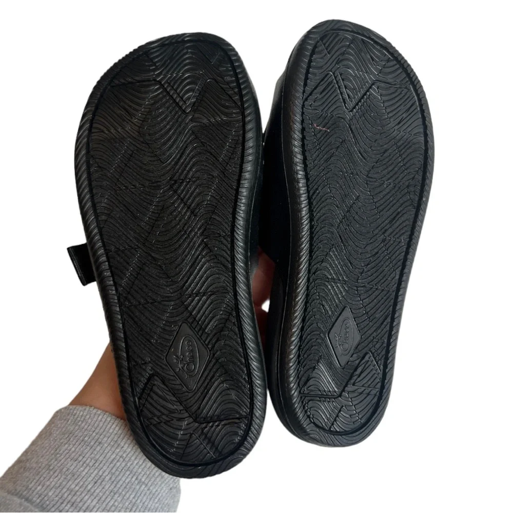 Chaco Sandals Kids Chillo Slides Flip Flop Solid Black Shoes Size‎ 1